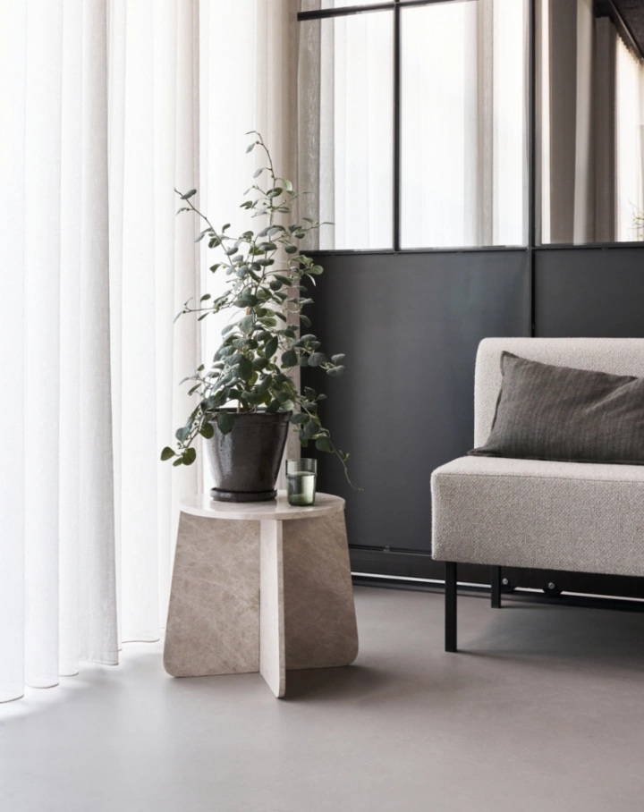 Sidobord 'Marb' 48x40cm - Beige