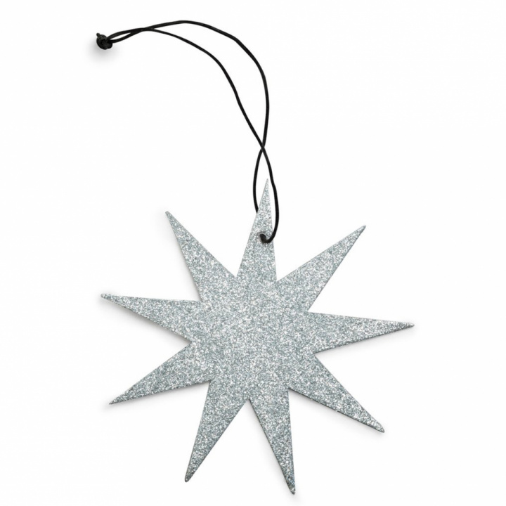 Julgranspynt '9-Point Glitter Star' - Silver