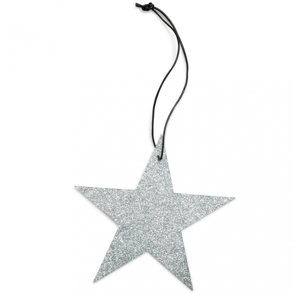 Julgranspynt \'5-Point Glitter Star\' - Silver