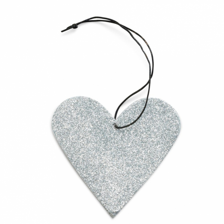 Julgranspynt 'Glitter Heart' - Silver