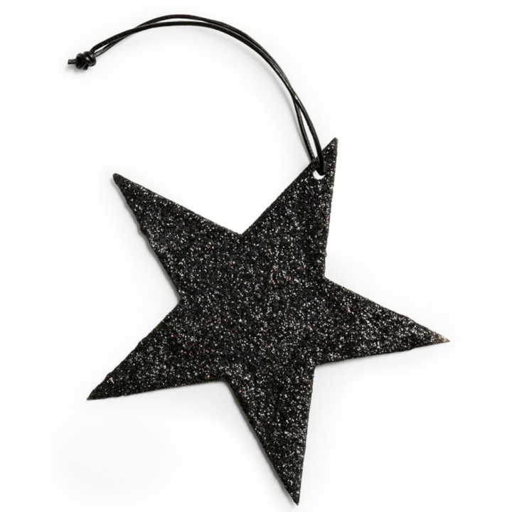 Julgranspynt '5-Point Glitter Star' - Svart