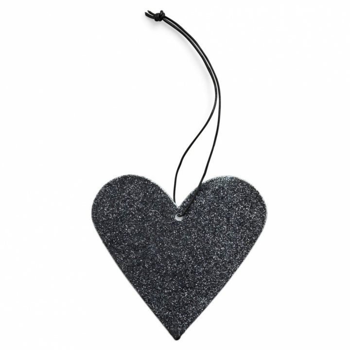 Julgranspynt 'Glitter Heart Black' - Svart