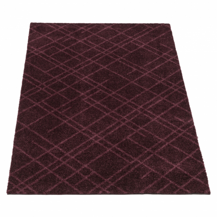 Hallmatta 'Lines' - Mörkröd 120x67 cm