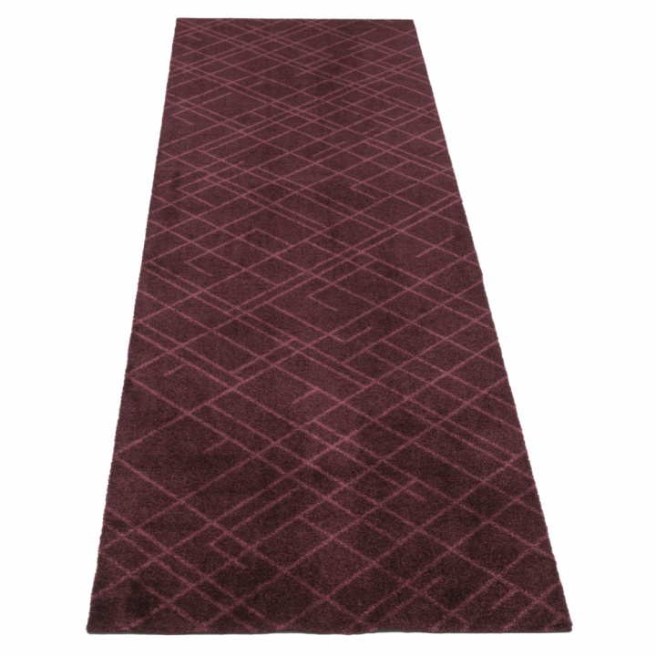 Hallmatta 'Lines' - Mörkröd 250x67 cm