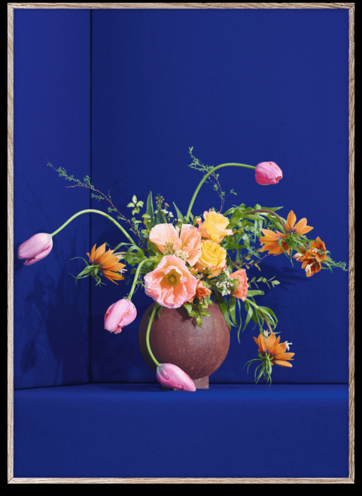 Poster 'Blomst' 50x70 - Blå