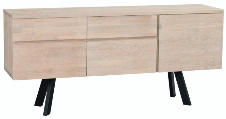 Sideboard 'Fred' - Vitpigmenterad Ek/Svart