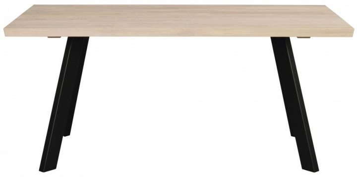 Matbord 'Fred' 170x95 cm - Vitpigmenterad Ek/Svart