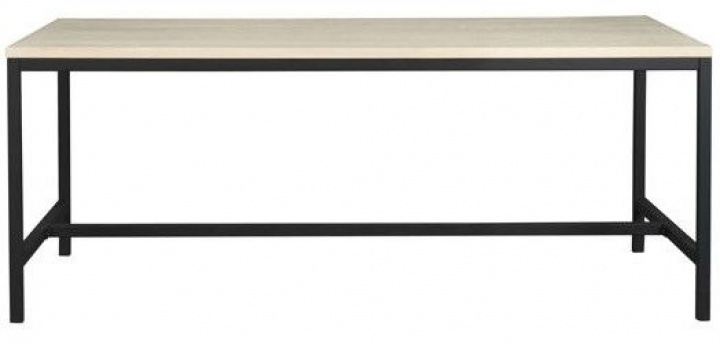 Matbord 'Everett' 180x100cm - Vitpigmenterad/Svart