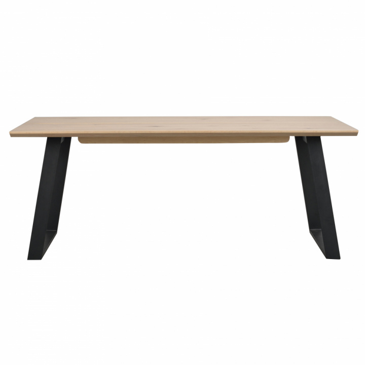 Matbord 'Melville' 210x95cm - Vitpigmenterad Ek/Svart