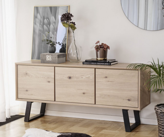 Sideboard \'Melville\' - Vitpigmenterad Ek/Svart