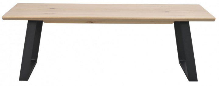 Soffbord 'Melville' 140x65cm - Vitpigmenterad Ek/Svart