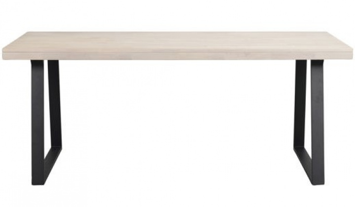 Matbord 'Brooklyn' 170x95cm - Vitpigmenterad/Svart U-ben