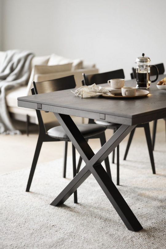 Matbord \'Brooklyn\' 170 cm - Mrkbrun/ Svart X-ben