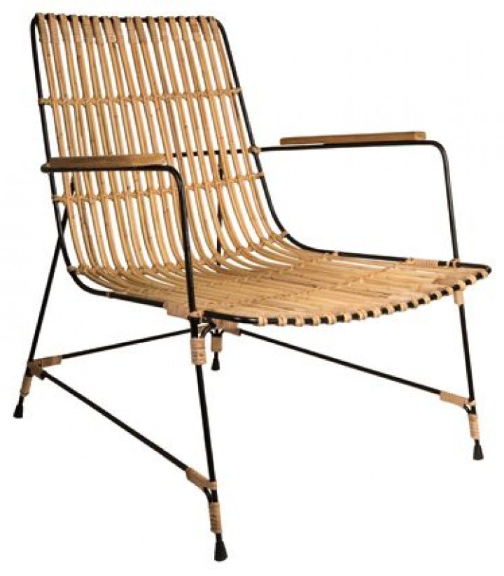 Stol - Natur och svart/Rotting teak och järn - Dutchbone
