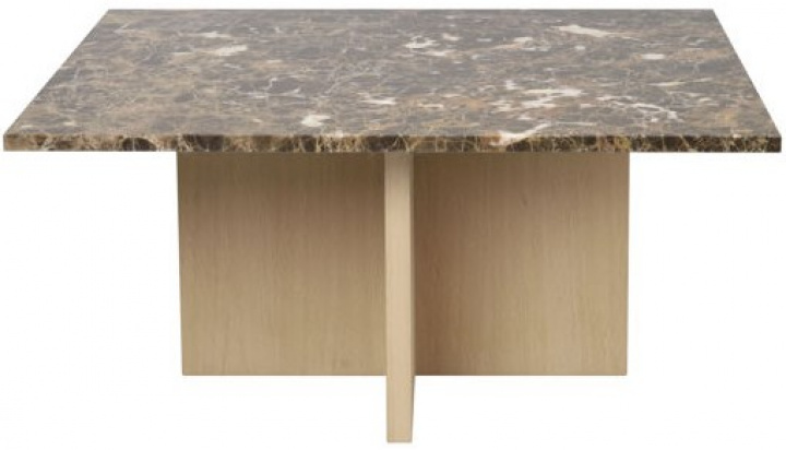 Soffbord 'Brooksville' 90x90cm - Brun/Vitpigmenterad