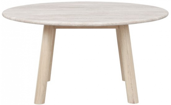 Soffbord 'Taransay' Runt 90cm - Beige/Vitpigmenterad