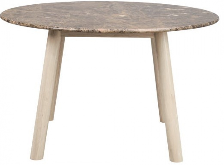 Matbord 'Taransay' Runt 125cm - Brun/ Vitpigmenterad