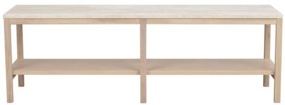 Avlastningsbord \'Orwel\' 140 x 45 cm - Beige/ Vitpigmenterad
