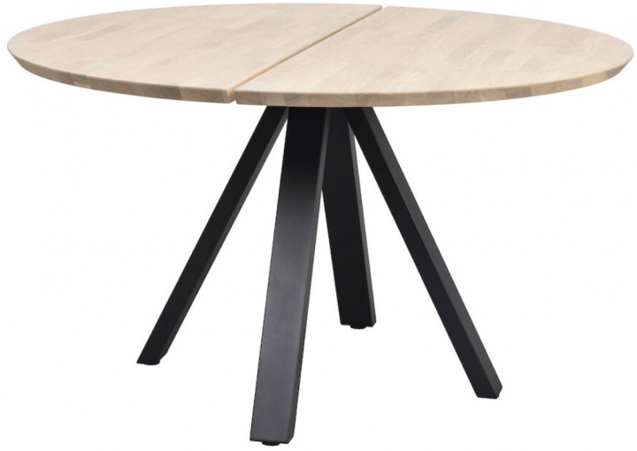 Matbord 'Carradale' Runt 130cm - Vitpigmenterad/V-ben