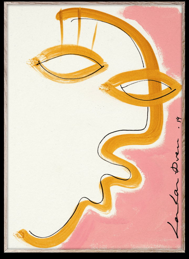 Poster 'Gentil' 30x40 - Rosa/Orange