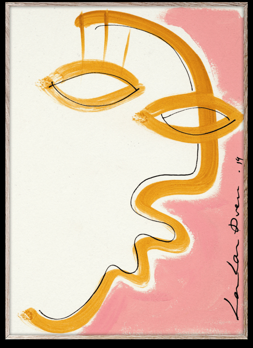 Poster \'Gentil\' 30x40 - Rosa/Orange