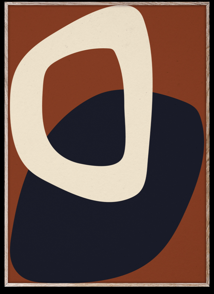Poster 'Sold Shapes' 70x100 - Orange/Blå
