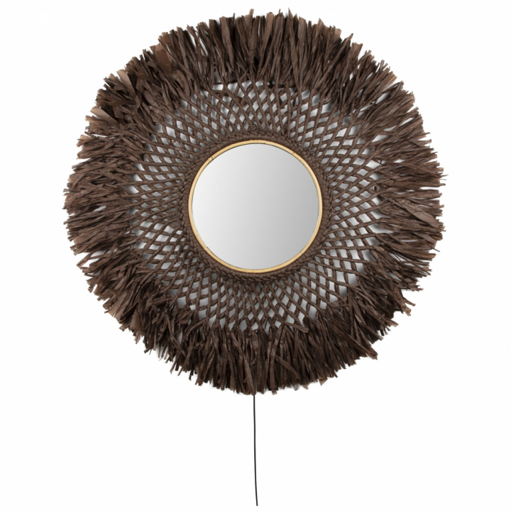 Vägglampa 'Boho Spegel' - Brun
