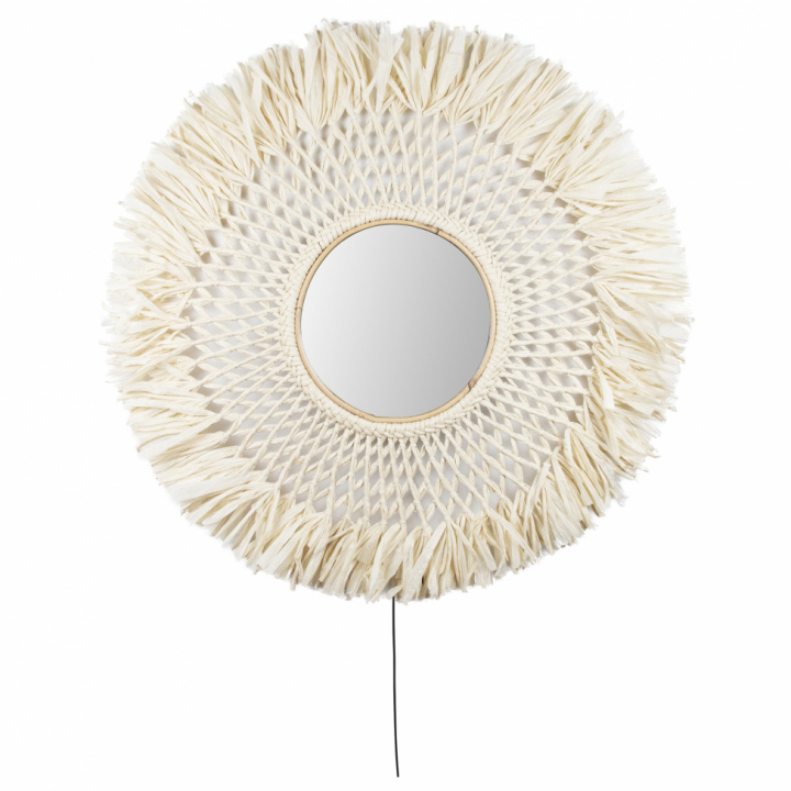 Vägglampa 'Boho Spegel' - Natur