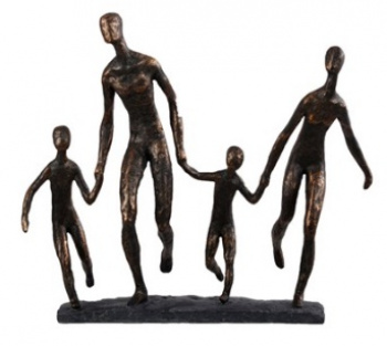 Staty \'Family\' - Antik brons