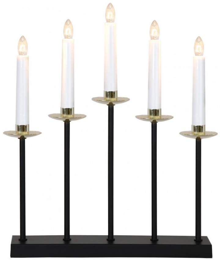 Adventsljusstake 'Greta' - Svart/Guld