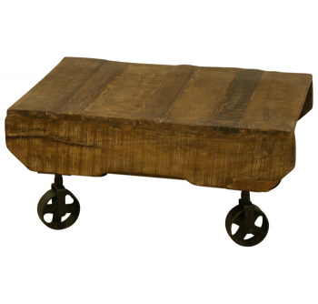 Soffbord p hjul - Vintage wood