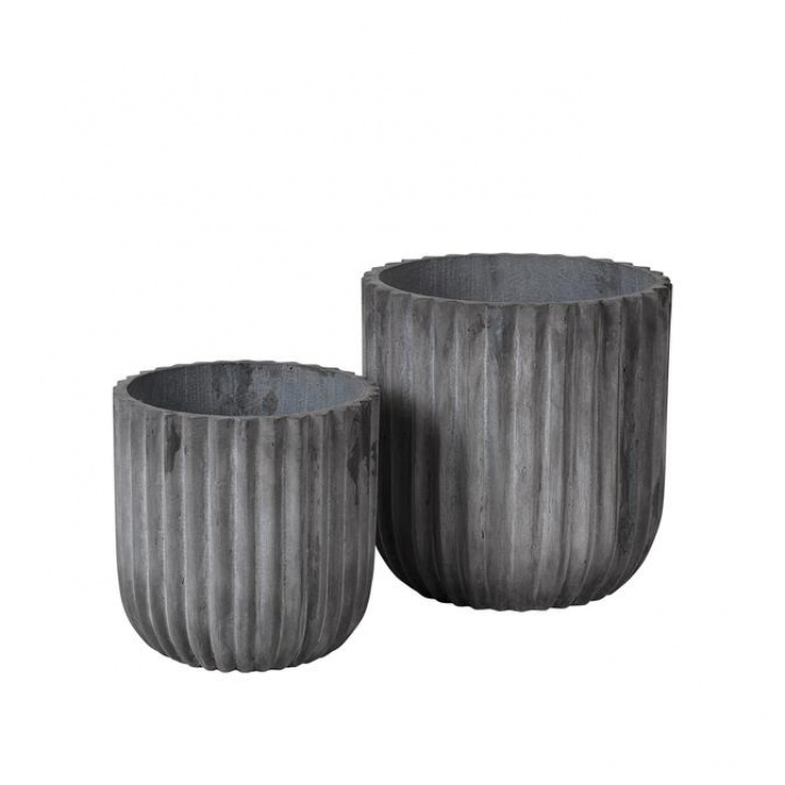 Kruka \'Fiber\' 2 st - Grå i gruppen Inredning / Dekoration / Krukor hos Reforma (14469008)