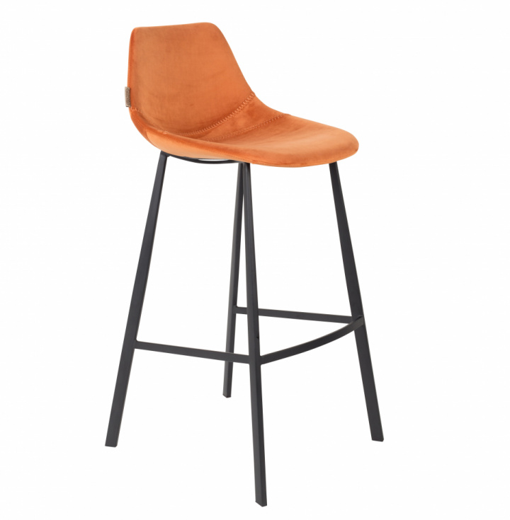 Barstol 'Franky' - Orange/Sammet L