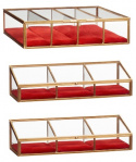 Glaslådor 3set - Mässing/Glas