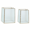 Lykta 2-pack \'Ripple\' - Mässing/Glas