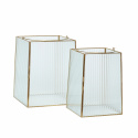 Lykta 2-pack \'Ripple\' - Mässing/Glas