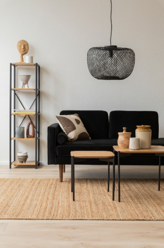Soffbord 50x50 cm - Natur/Svart