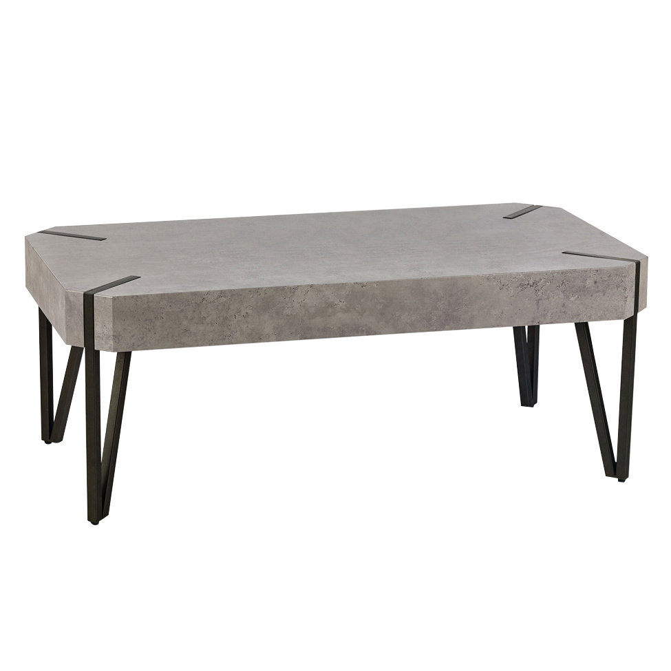 Soffbord \'Rustik\' 110 x 60 CM - Svart/Gr