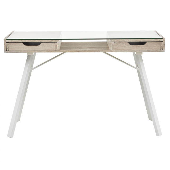 Skrivbord 'Bowlee' - Ek/Vit