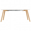 Matbord \'Honungsek\' - Vit/Ek 135-185x80cm
