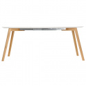 Matbord \'Honungsek\' - Vit/Ek 150-200x85cm