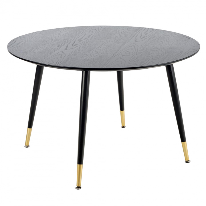 Matbord 'Noir' Runt 120cm - Svart/Guld 