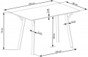 Matbord \'Barlog\' 140x80cm - Grå/Svart 