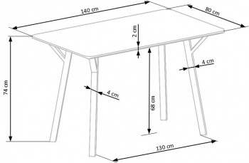 Matbord \'Barlog\' - Gr/Svart 140x80cm