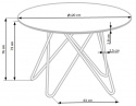 Matbord \'Bonello\' Runt 120cm - Guld/Grå 