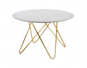 Matbord \'Bonello\' Runt 120cm - Guld/Grå 