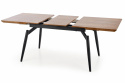 Matbord \'Cambell\' 140-180x80cm - Ek/Svart
