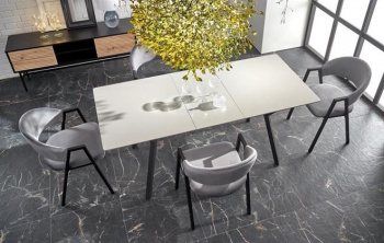 Matbord \'Viksten\' - Svart / Gr 140-180x80cm