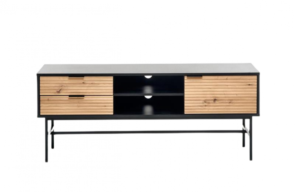 Tv-bnk \'Sandviken\' - Svart / Ek