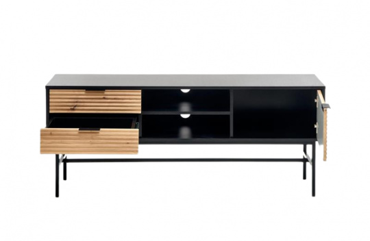 Tv-bnk \'Sandviken\' - Svart / Ek